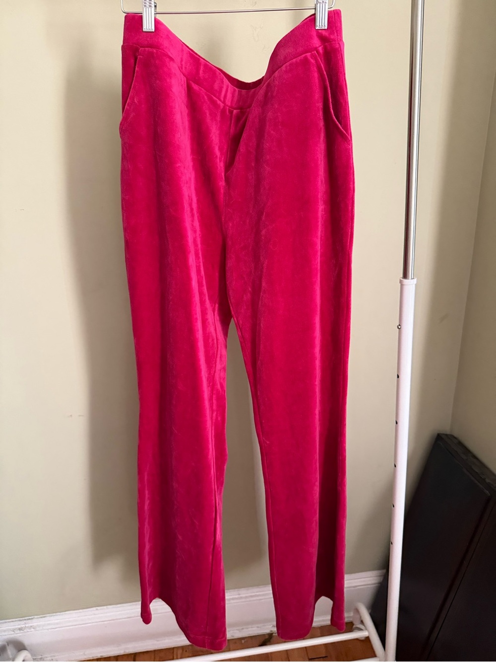 Studio Fuchsia Velvet Straight-Leg Pants XL TALL